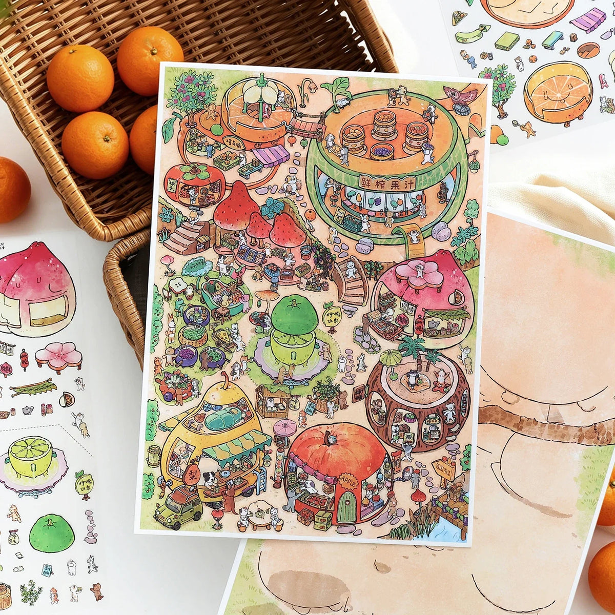 DIY Cartoon Landscape Scene Stacking Stickers – 4 Scenes DIY Scene Stickers Qme