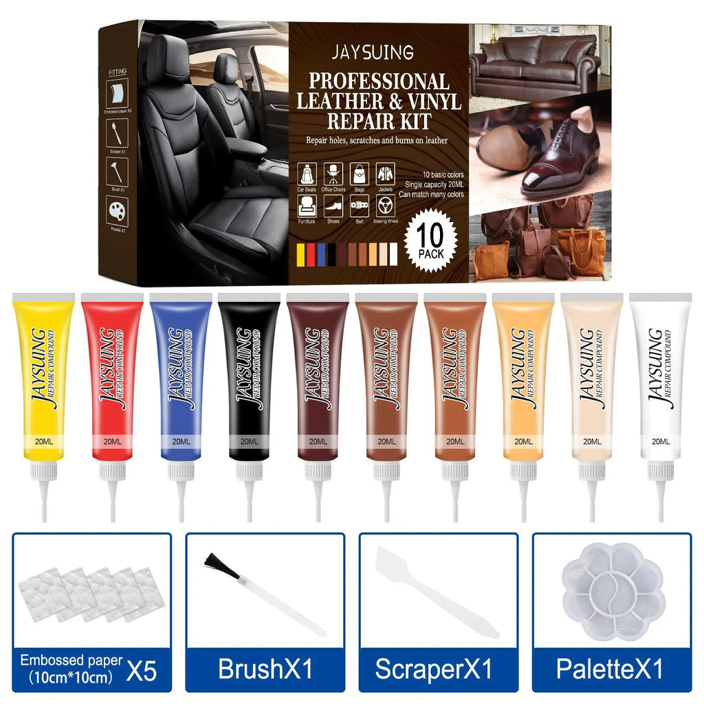 Leather Repair Gel for Car Seats, Sofas & Shoes | Qme Leather Repair Gel Qme 10 color Set