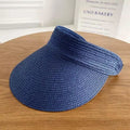 Woven Straw Sun Visor Hat – Wide Brim UV Protection for Women Straw Sun Visor Hat Qst A3