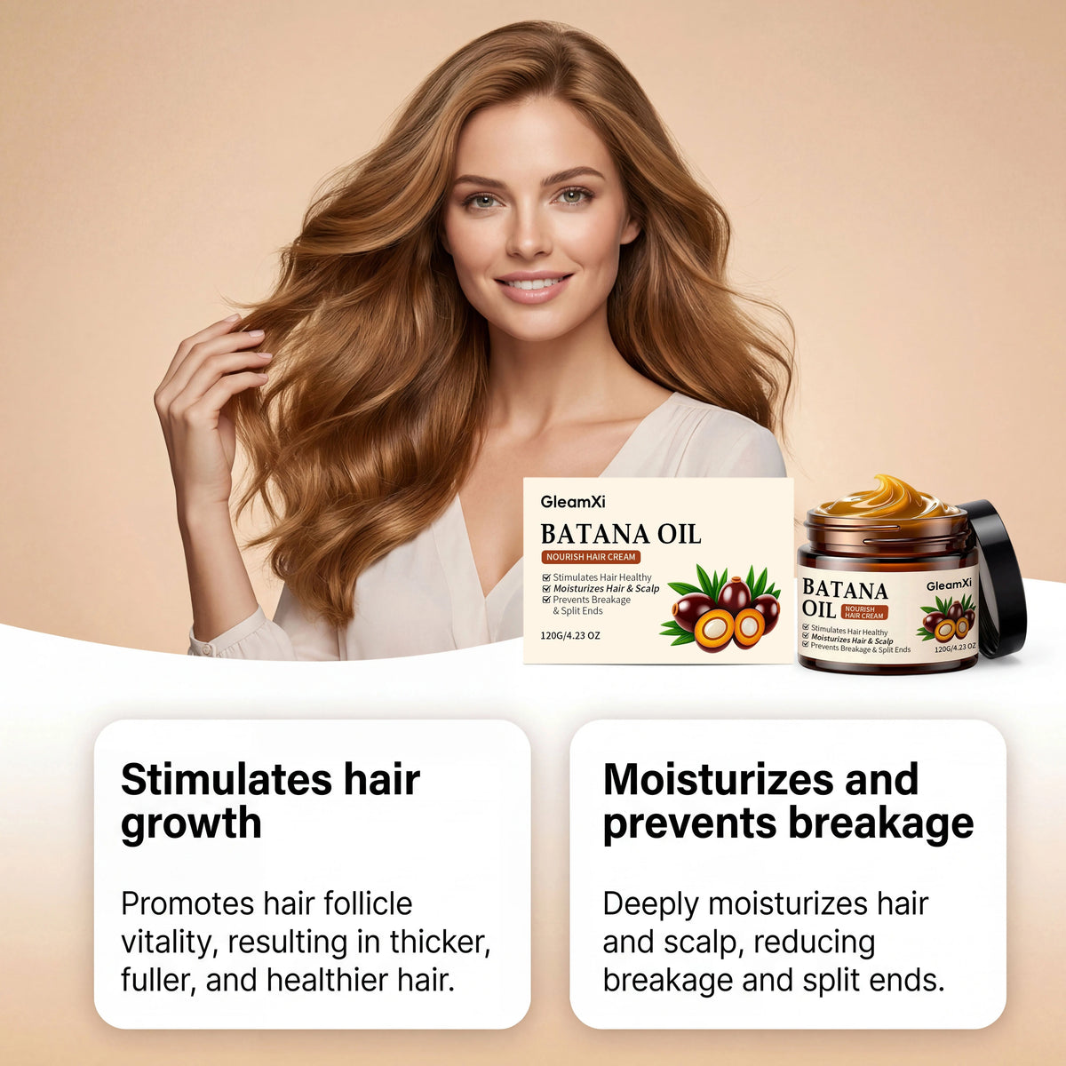 Gleamxi Batana Oil Hair Conditioner – Nourish & Strengthen 120g Hair Conditioner Qst