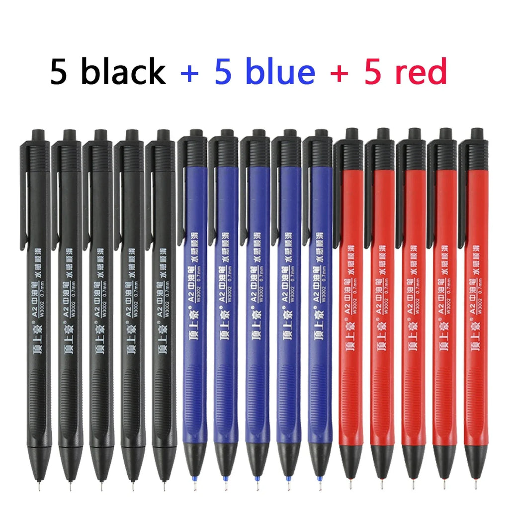 Retractable Ballpoint Pens Black Blue Red Medium Point | Qme Retractable Ballpoint Pens Qme 5black 5blue 5red