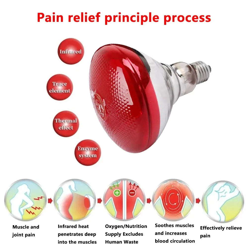 150W Red & Near Infrared Light Therapy Lamp 180° Adjustable Infrared Therapy Lamp Qst