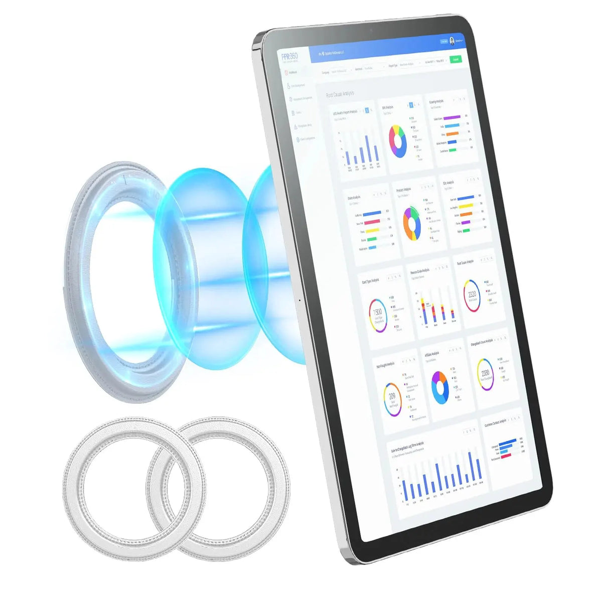 Magnetic Tablet Wall Mount iPad Holder Snap Cradle | Qme Tablet Wall Mount Qme WHITE