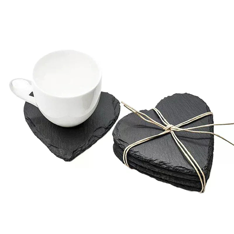 Japanese Slate Stone Reusable Drink Coaster | Decorative Kitchen Drink Coaster Qme