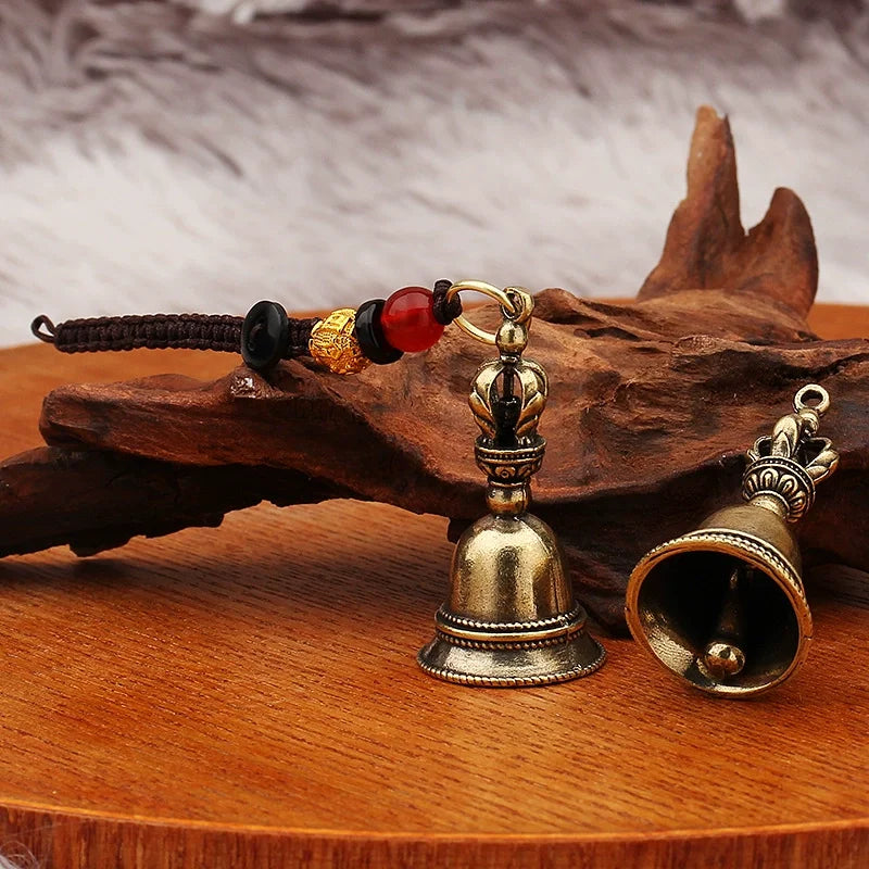 Brass Tibetan Antique Wind Bell – Handcraft Copper Pendant Decorative Bell Pendant Qme