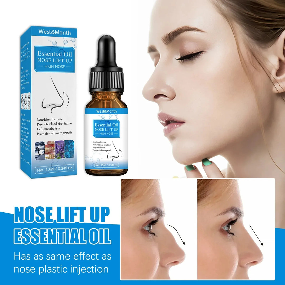 YOUNGCOME Nose Lifting Massage Essential Oil – 10ml Serum Facial Massage Oil Qst