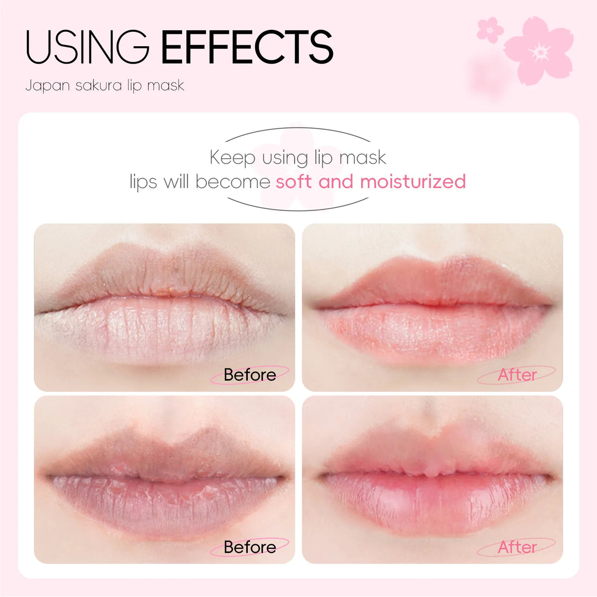 Sakura Hydrating Lip Mask – Exfoliating & Moisturizing K-Beauty Lip Mask Treatment Qst