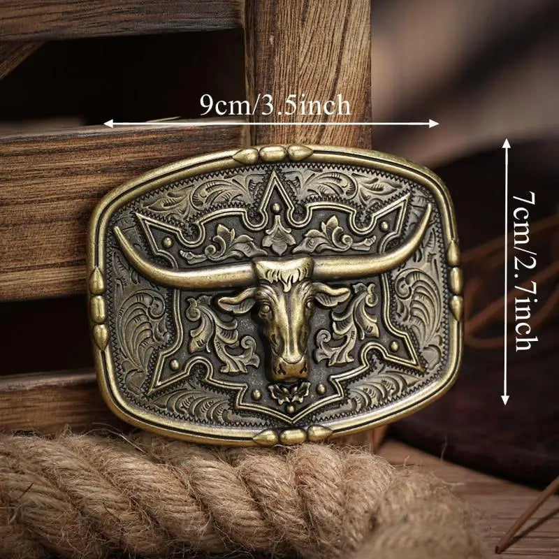 Western Belt Buckle – Vintage Cowboy Rodeo Silver | Men & Women