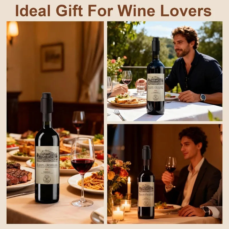 Reusable Vacuum Wine Stopper – Push-Type Bottle Sealer Wine Bottle Stopper Qme