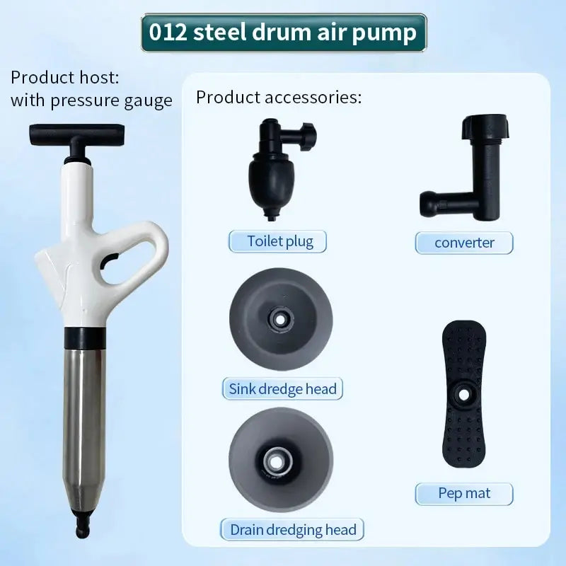 Stainless Steel Pneumatic Toilet & Pipe Dredger Tool Pneumatic Pipe Dredger Qme