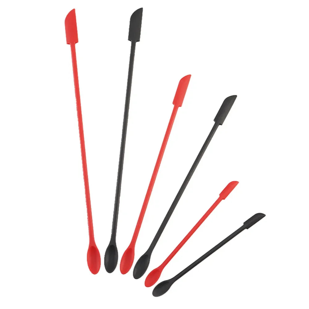 Silicone Double-End Jar Scraper & Cosmetic Spoon Set Silicone Spatula Spoon Qme