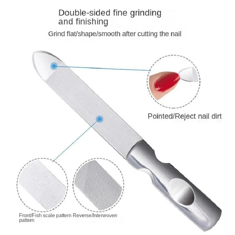 Double Sided Stainless Steel Nail File | Manicure & Pedicure Stainless Steel Nail File Qme