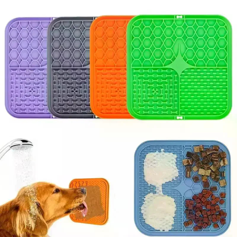 Silicone Pet Lick Mat Slow Feeder Bowl with Suction Cup Slow Feeder Lick Mat Qme