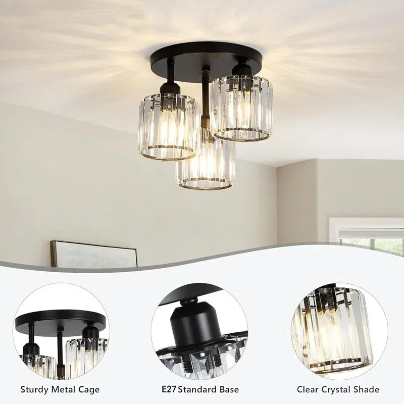 Modern Luxury Crystal Ceiling Chandelier – LED Home Light Crystal Chandelier Qme