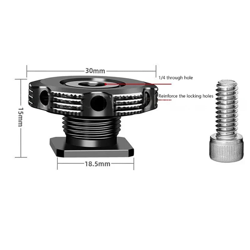 Camera Hot Shoe Adapter 3/8 & 1/4 Thread – Tripod Rig Mount Camera Mount Adapter Qme