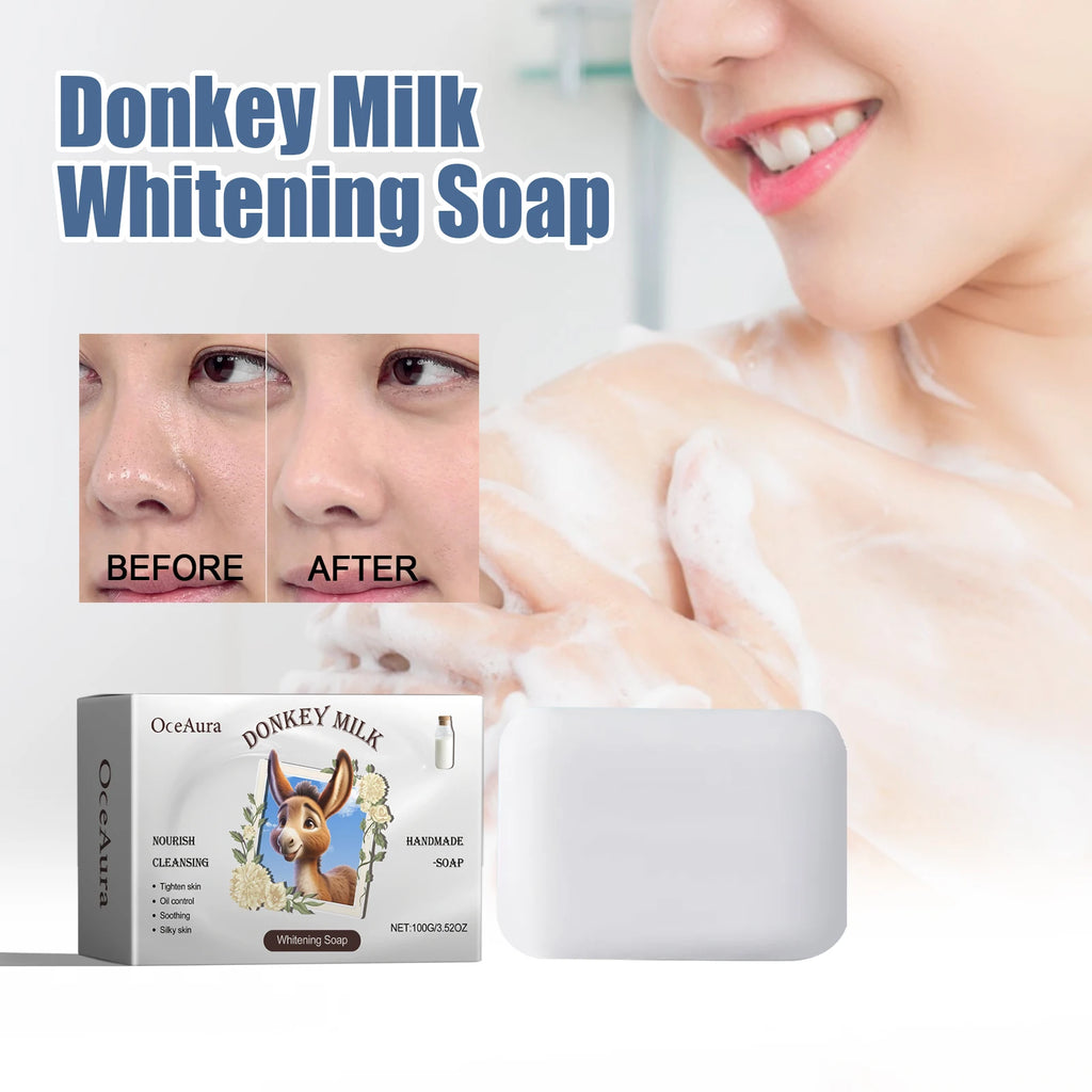 OCEAURA Donkey Milk Whitening Soap – All Skin Types Whitening Bar Soap Qst