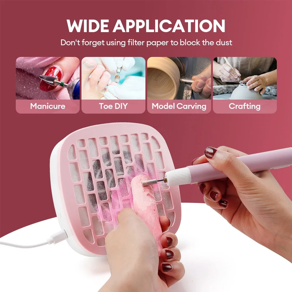 USB Mini Nail Dust Collector 3200RPM Portable Vacuum Fan Nail Dust Collector Qst