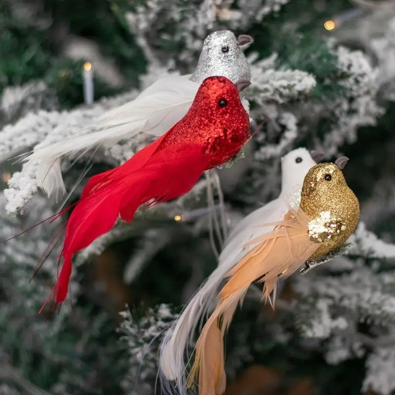 Glitter Artificial Bird Foam Feather Mini Models | DIY Craft Decor Decorative Bird Figurine Qme