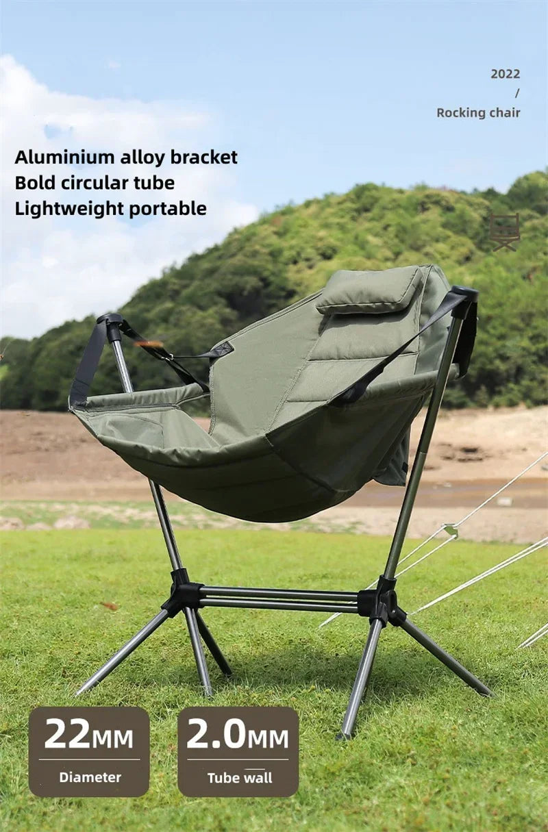 Aluminium Alloy Stargaze Recliner Folding Camping Rocking Chair Folding Outdoor Chair Qst