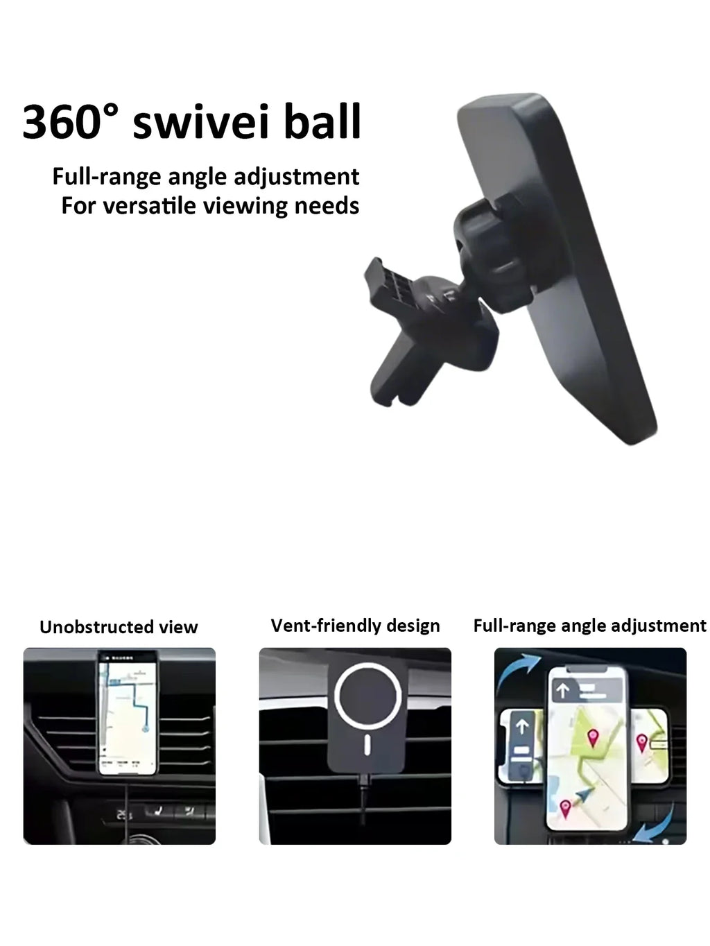 Magnetic Wireless Car Charger Phone Holder – 15W Fast Charge Wireless Car Charger Qme