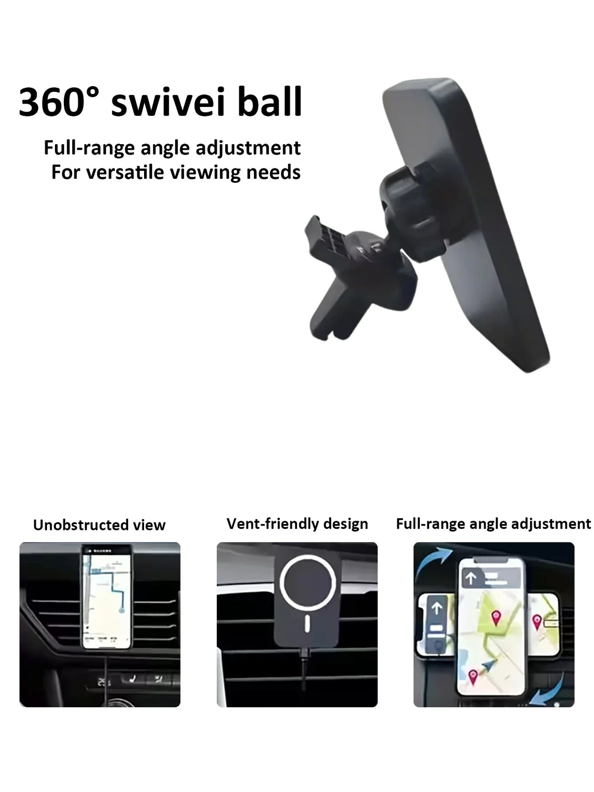 Magnetic Wireless Car Charger Phone Holder – 15W Fast Charge Wireless Car Charger Qme