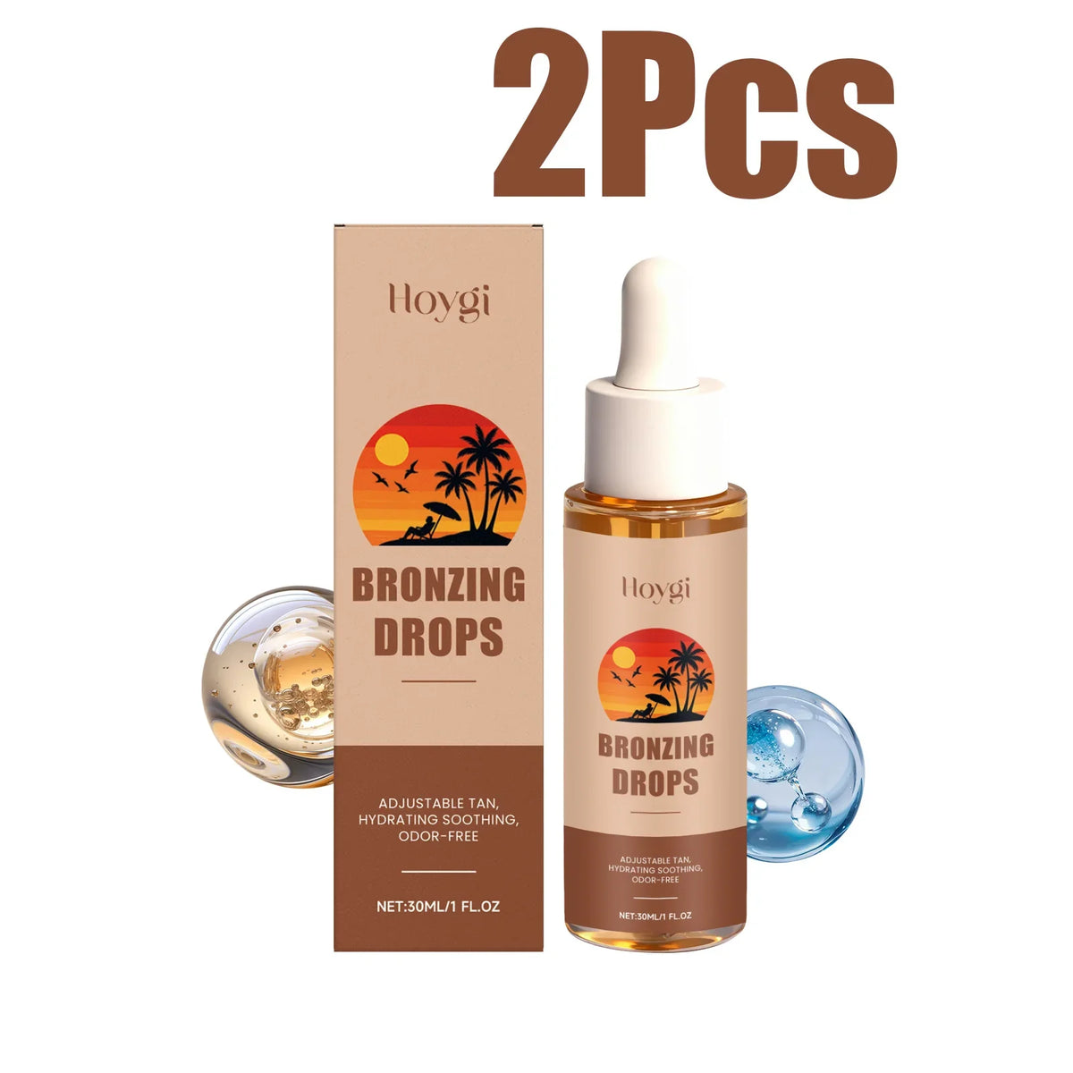 Sunless Tanning Drops – Gradual Bronzing Face Drops by Qme Sunless Tanning Drops Qme 2 x 30ml Boxed