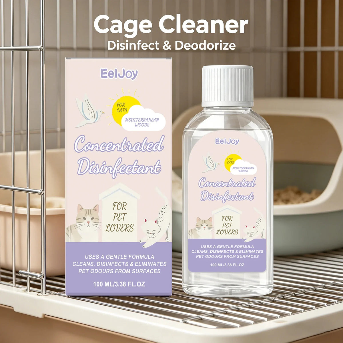 Pet 3-in-1 Concentrated Disinfectant – Cleans, Stain & Odor Pet Disinfectant Cleaner Qme