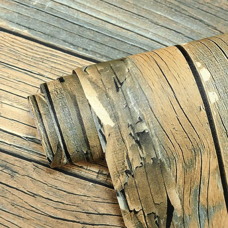 Distressed Wood Peel & Stick Wallpaper – Self-Adhesive Vinyl Peel & Stick Wallpaper Qme