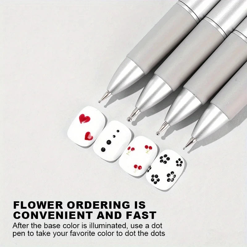 5-in-1 Nail Dotting Pen – Nail Art Manicure Kit Home & Salon Nail Art Dotting Tool Qst