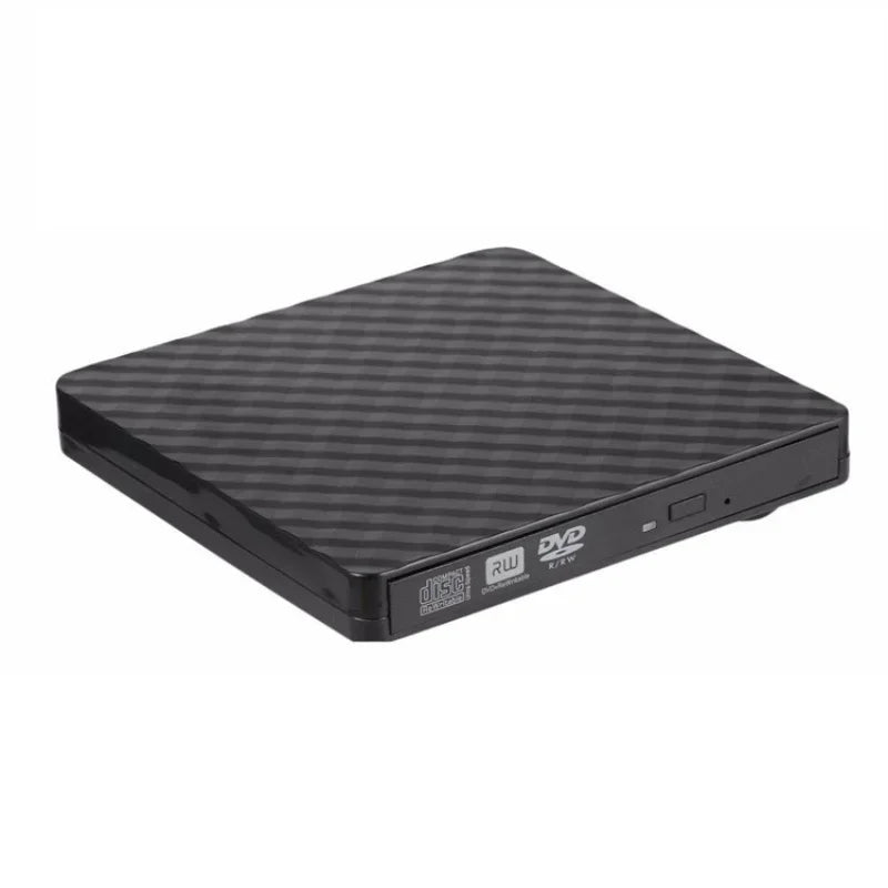 Portable USB 3.0 External DVD Burner CD RW Drive – Black/White External Optical Drive Qme