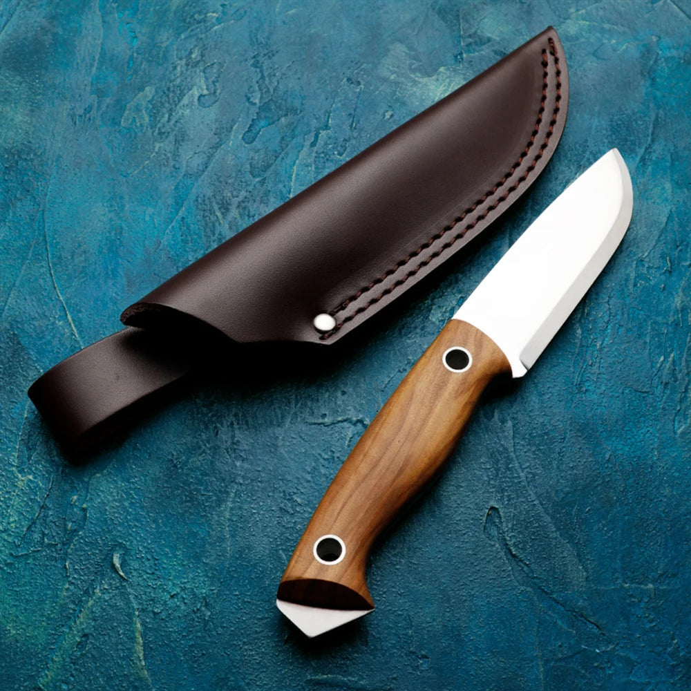 HUANGFU Full Tang Fixed Blade Knife with Sheath | Outdoor Fixed Blade Knife Qst
