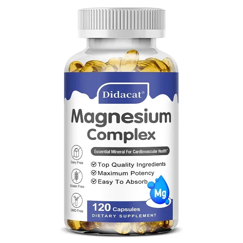 Magnesium Glycinate Capsules 120ct – Vegan, Non-GMO Supplement Mineral Supplement Qst 120 count 5 bottle