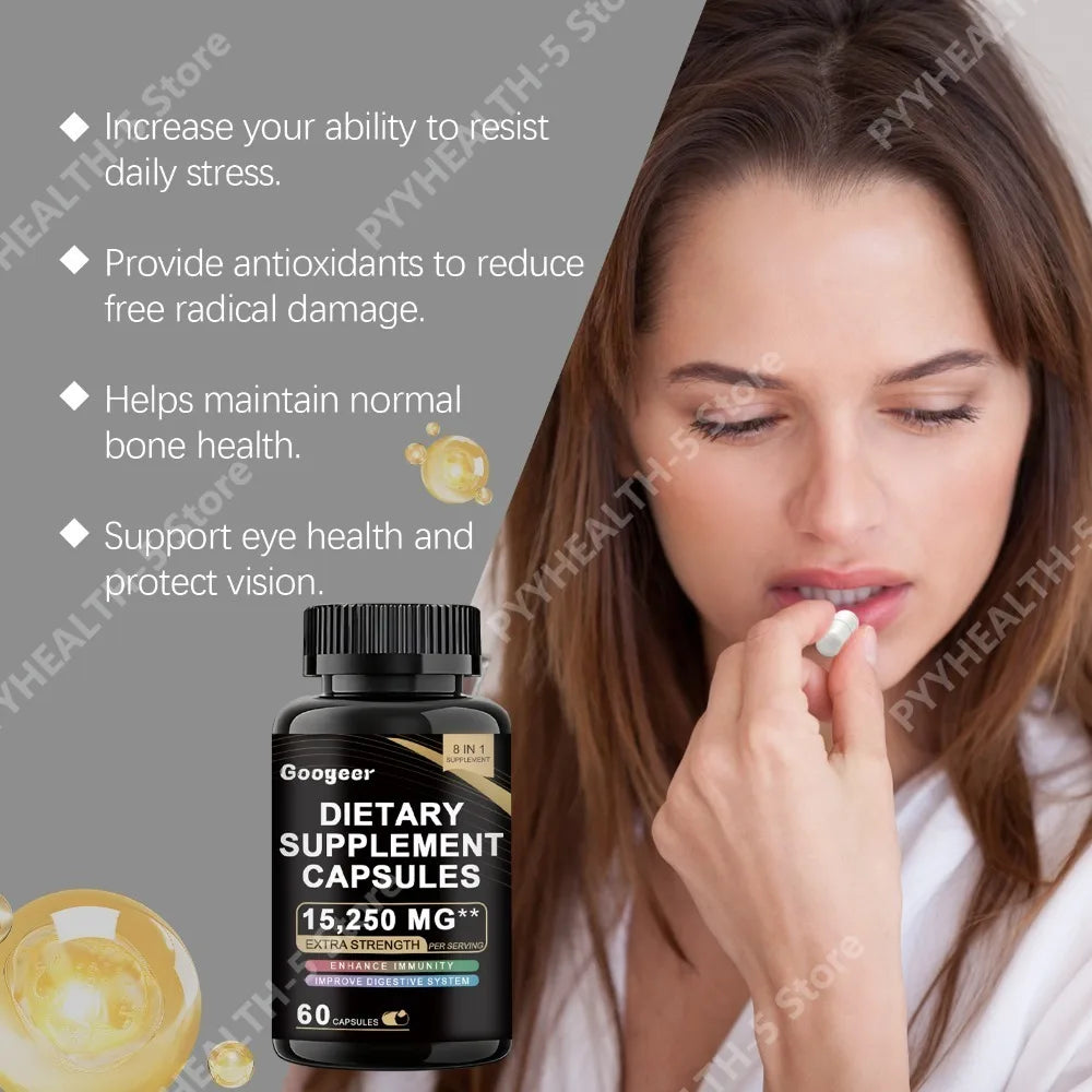 Vitamin C Capsules with Glycerin & Sodium 15,250mg – 60 CT Vitamin Supplement Qst