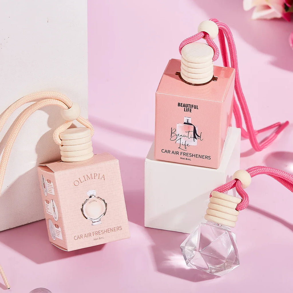 Pink Car Perfume Pendant | Rearview Mirror Fragrance Diffuser Car Fragrance Pendant Qme