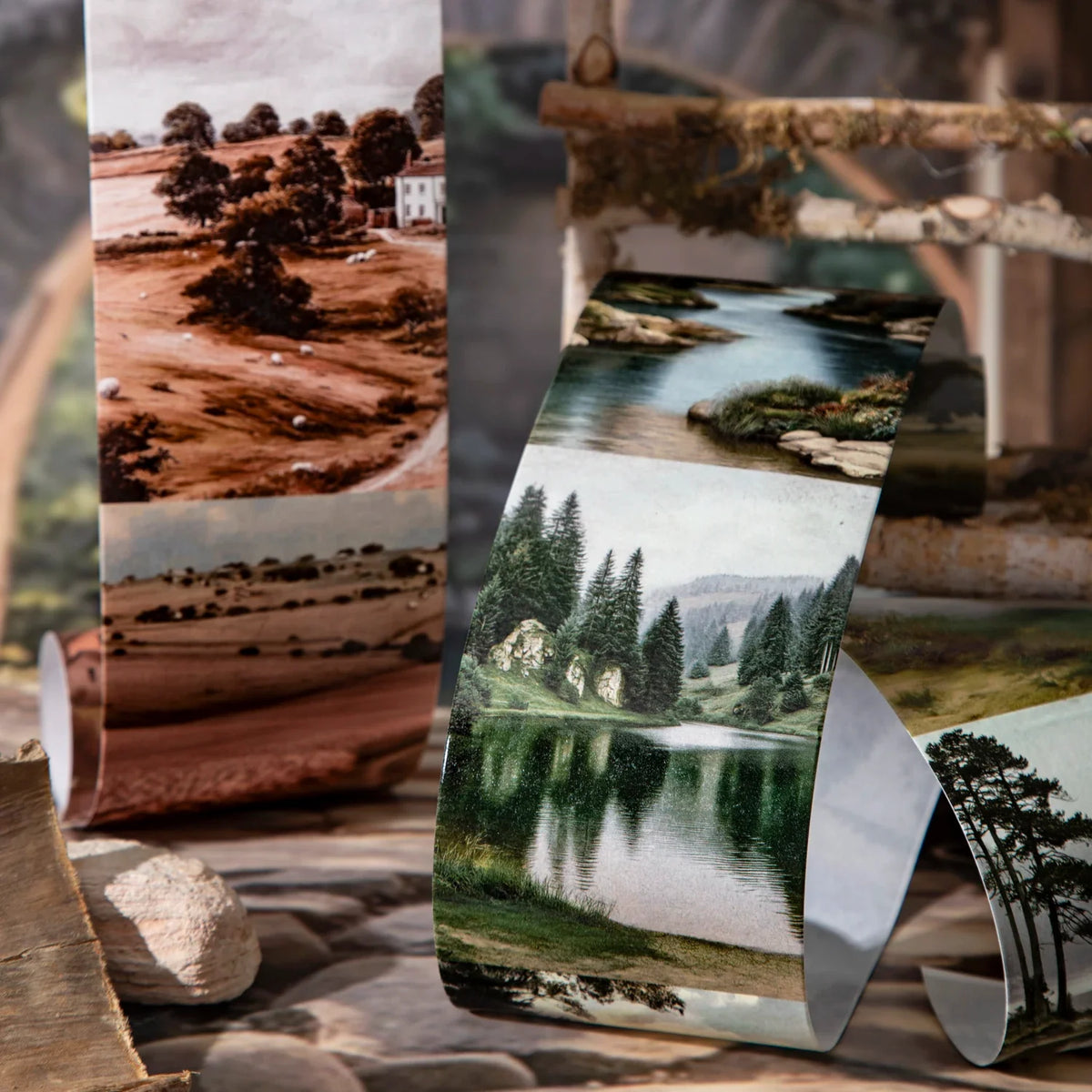 Countryside Landscape Large-Format Washi Tape | Decorative Roll Decorative Washi Tape Qme
