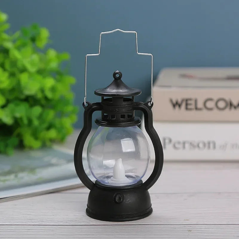 Retro Vintage LED Lantern – 7 Colors | Christmas & Home Décor Decorative LED Lantern Qme black 4inch