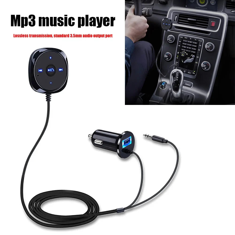 Car Bluetooth Audio Receiver AUX Handsfree Music Adapter Bluetooth Car Adapter Qme