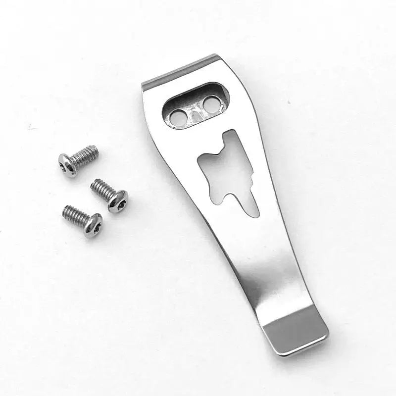 Stainless Steel Folding Knife Back Clip – DIY Pocket Carry Part Knife Clip Accessory Qst WHITE 1 pcs