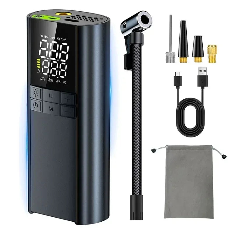 Portable Tire Inflator 150PSI Air Compressor 8000mAh Power Bank Portable Tire Inflator Qme T8