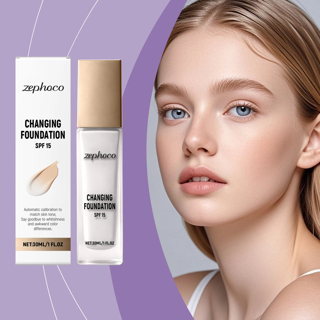 Zephoco Warm Tone Foundation – Lightweight & Long-Lasting 30ml Liquid Foundation Qst