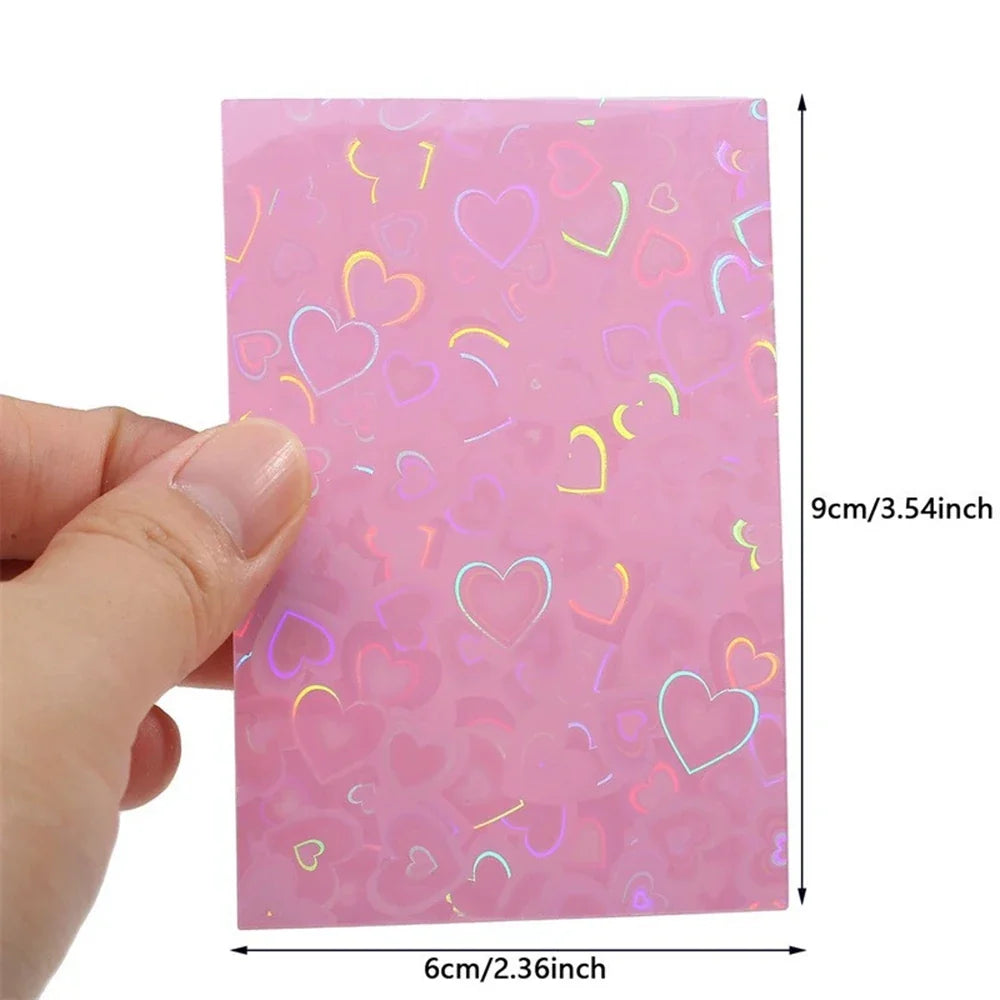 Heart Bling Glitter Photocard Sleeves Laser Card Protector Photocard Sleeves Qme