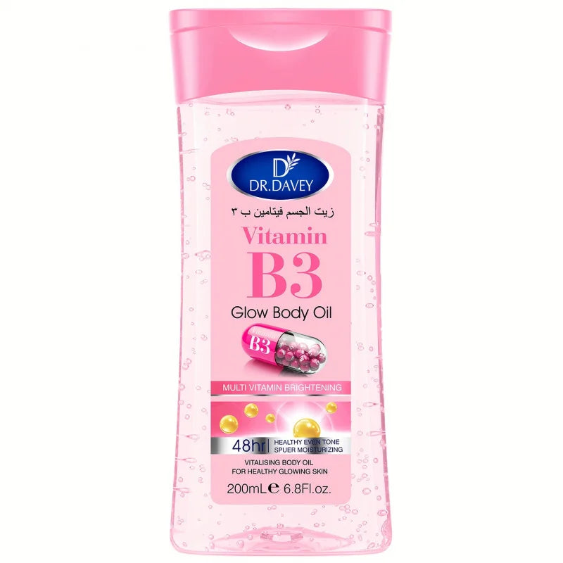 DR.DAVEY Vitamin B3 Glossy Body Oil 200ml – All Skin Types Body Oil Qst