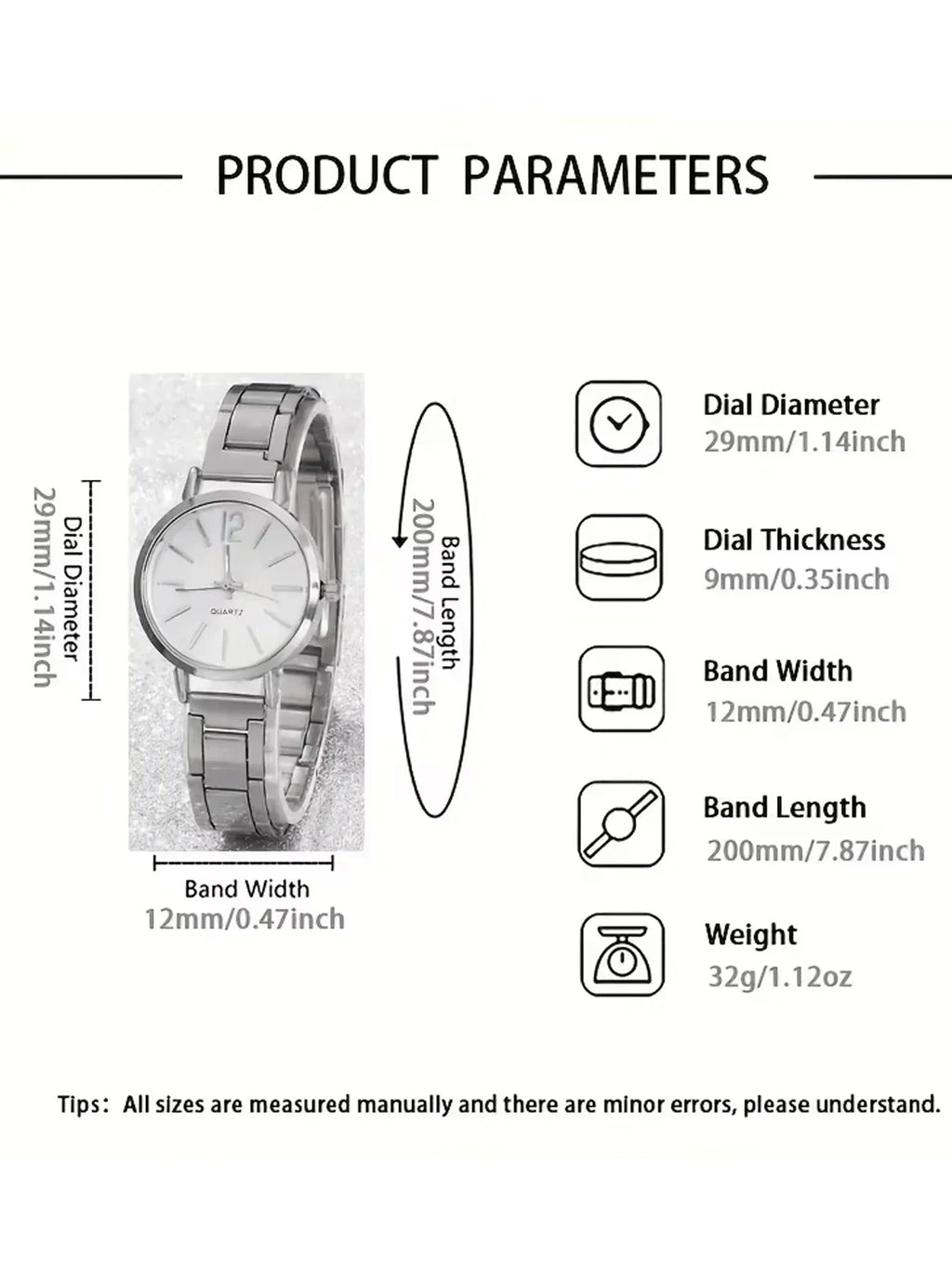 6-Piece Women's Quartz Watch Set – Casual & Stylish Women's Watch Set Qme