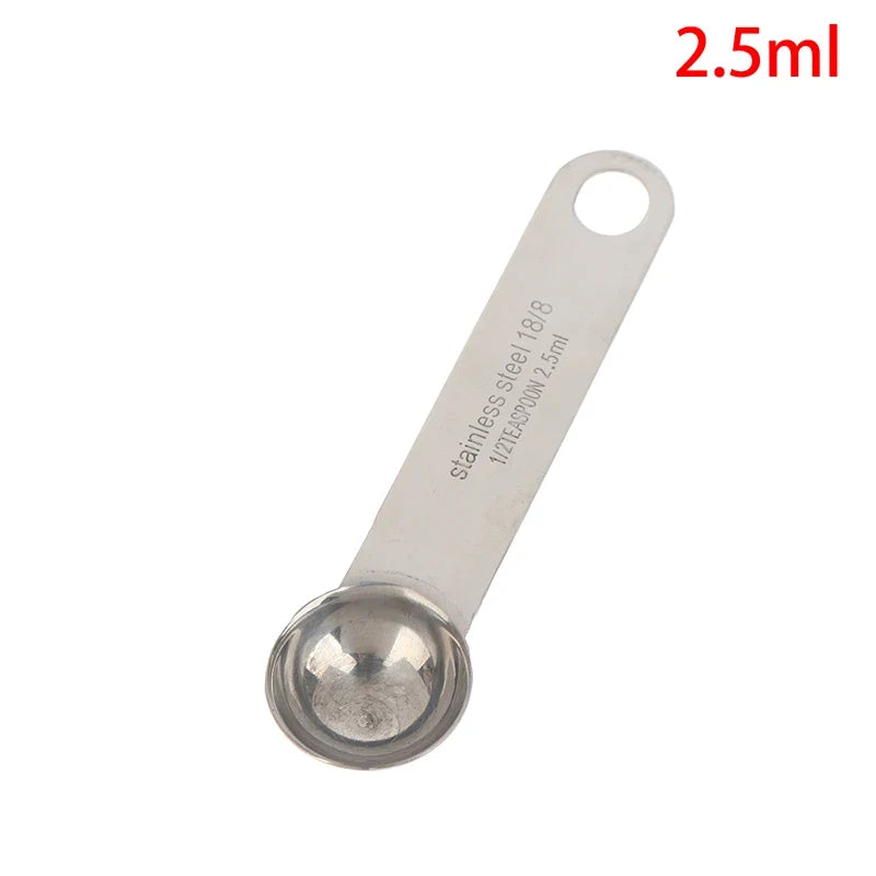 Stainless Steel Measuring Spoon with Scale Ruler & Egg Beater Measuring Spoon Tool Qme 2.5ml