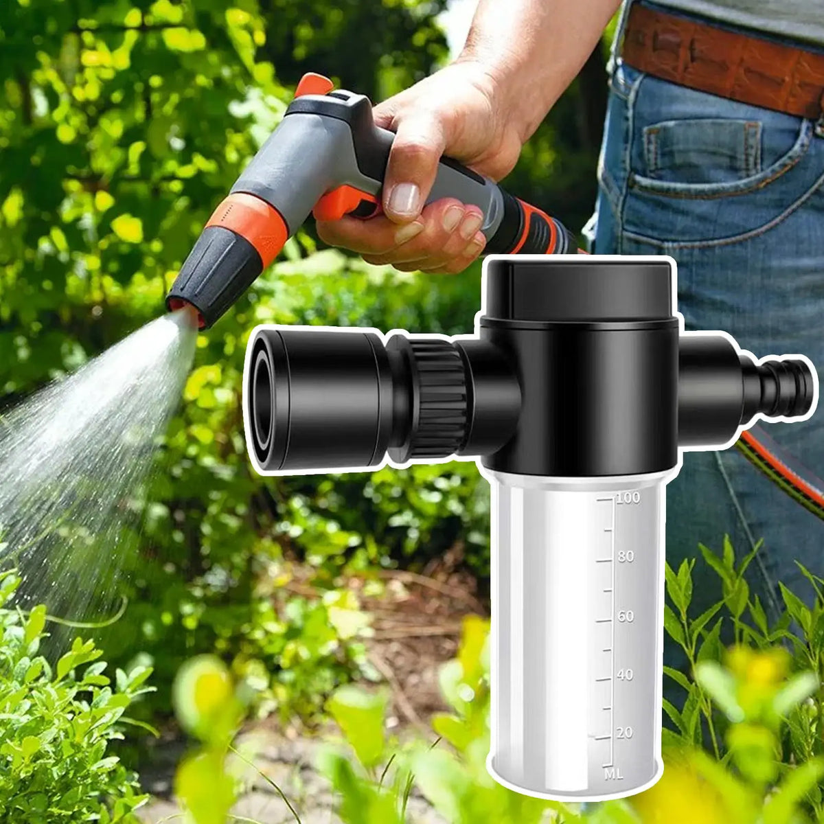 Foam Sprayer Hose Nozzle with Scale – Adjustable Garden Sprinkler Garden Hose Sprayer Qme