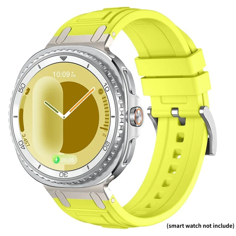 Silicone Sport Band for Samsung Galaxy Watch 9 & 8 Silicone Watch Band Qme FluoYellow Galaxy classic 8 46