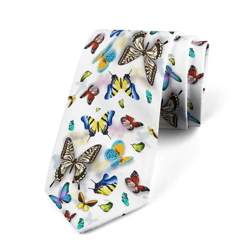 Men's 3D Butterfly Print Necktie | Casual & Formal Fashion Tie Novelty Necktie Qme style1