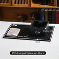 BINCOO Coffee Bar Mat Set – Anti-Slip Silicone Tamper Station Coffee Bar Mat Set Qst 3pcs set black