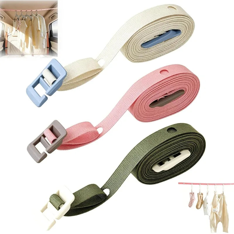 Travel Clothesline 11.5FT Retractable Non-Slip Nylon | No Clips Retractable Clothesline Qme