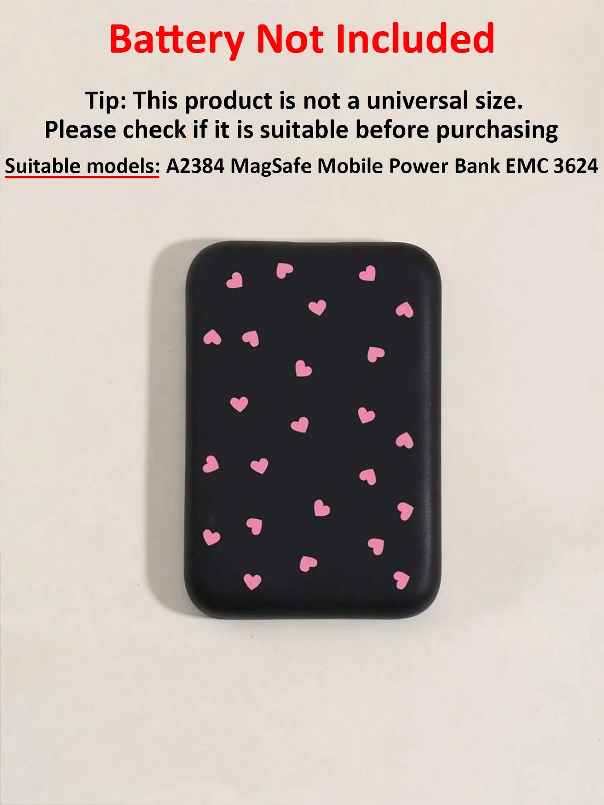 Heart-Shaped TPU MagSafe Charging Case – Black & Pink Phone Protective Case Qme black